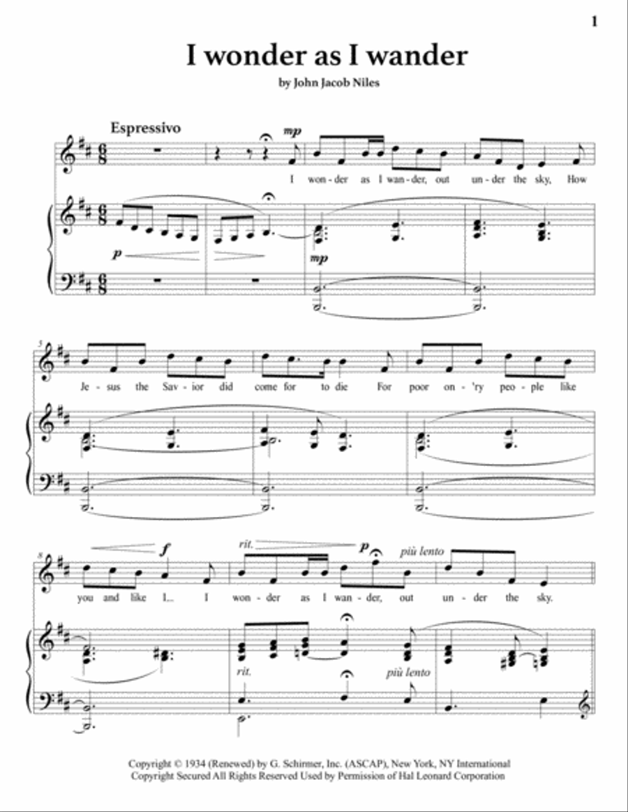 I Wonder As I Wander Voice scores gallery preview page 2