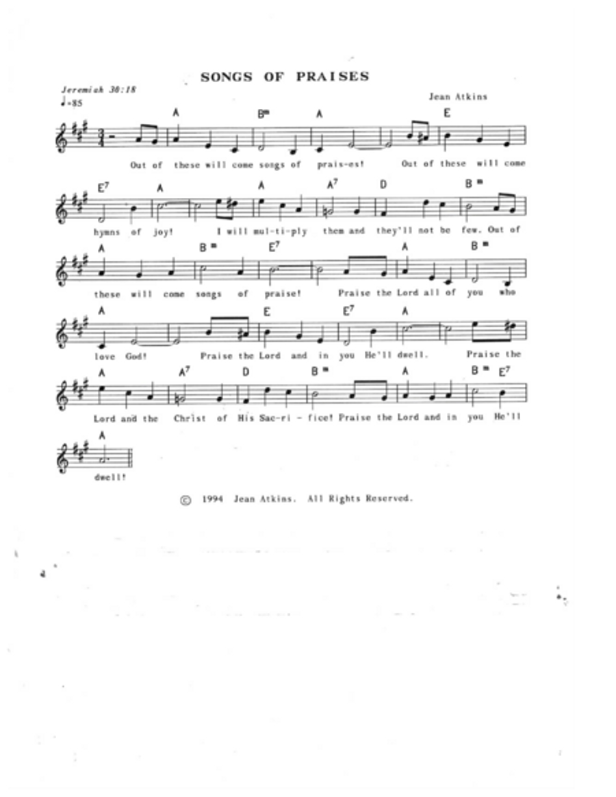 Songs of Praises Guitar scores gallery preview page 1