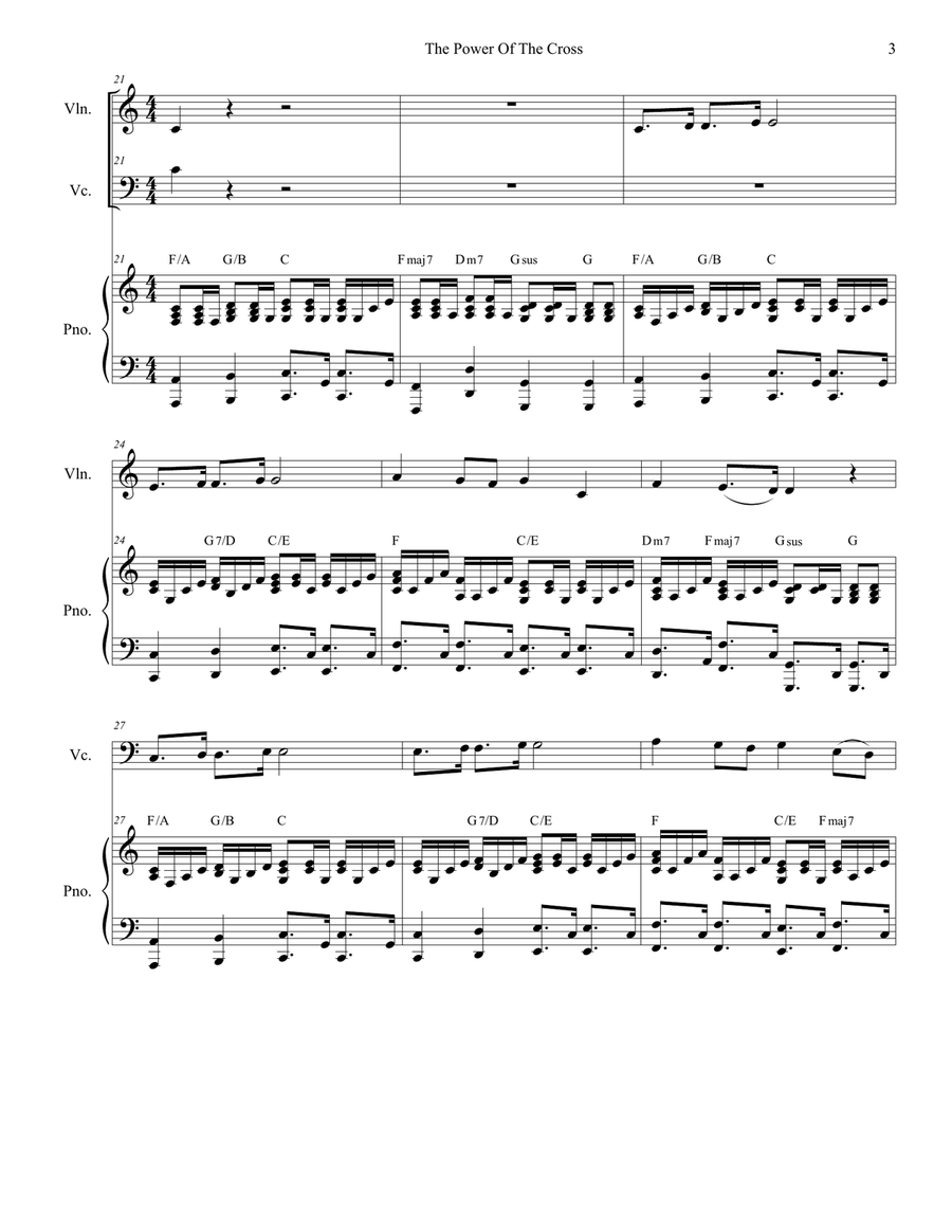 The Power Of The Cross (Oh To See The Dawn) Piano Trio scores gallery preview page 3