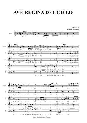 AVE REGINA COELORUM - For Solo and SATB Choir - Italian Lyrics