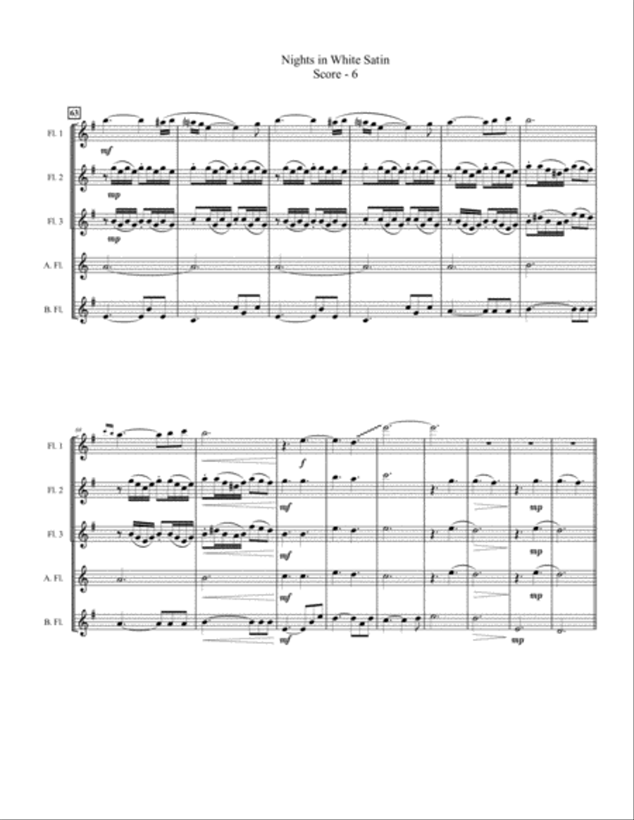 Nights In White Satin Flute Choir scores gallery preview page 6