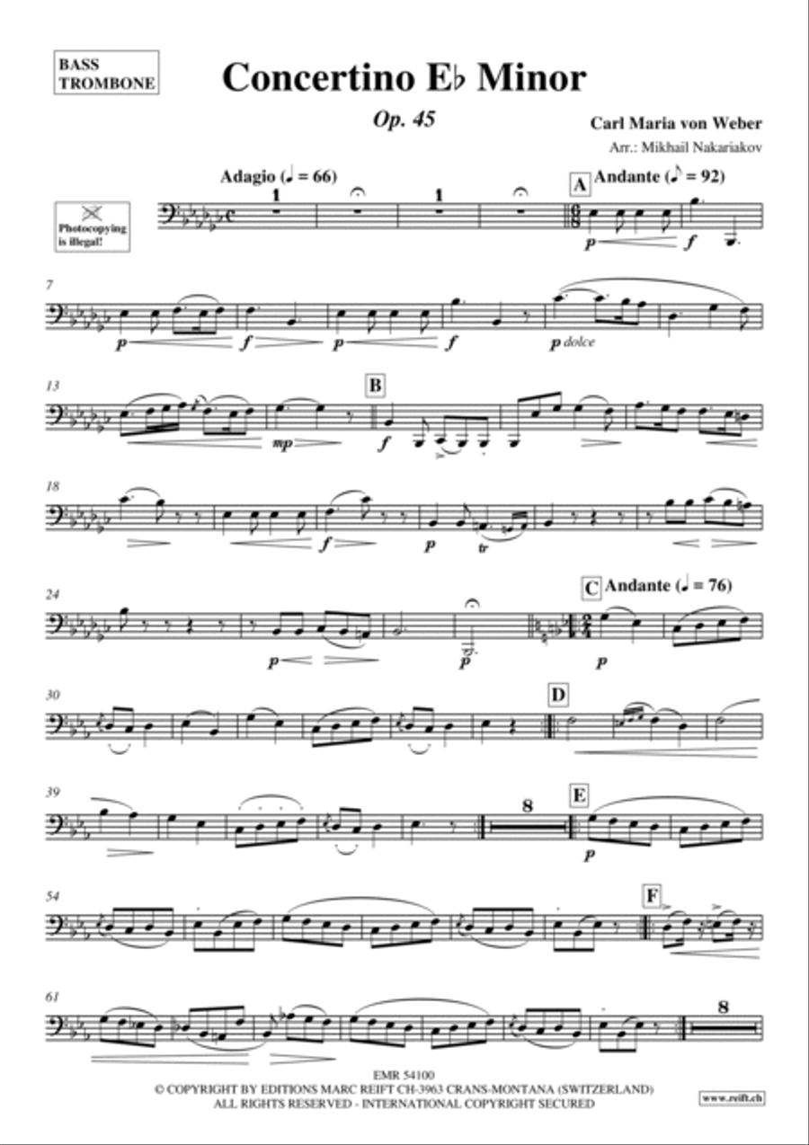Concertino Eb Minor Trombone scores gallery preview page 2