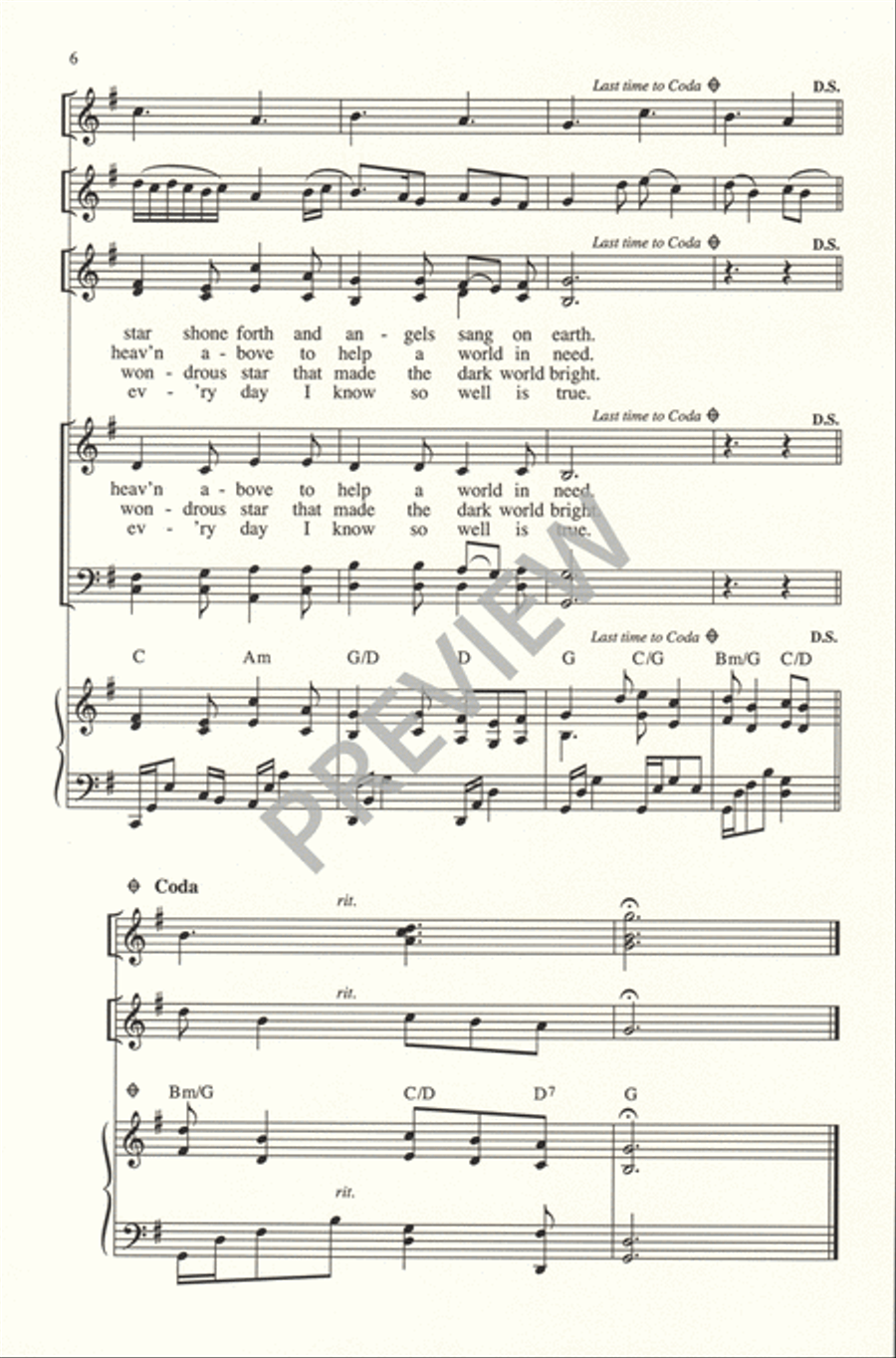 I Am So Glad Each Christmas Eve 4-Part scores gallery preview page 7