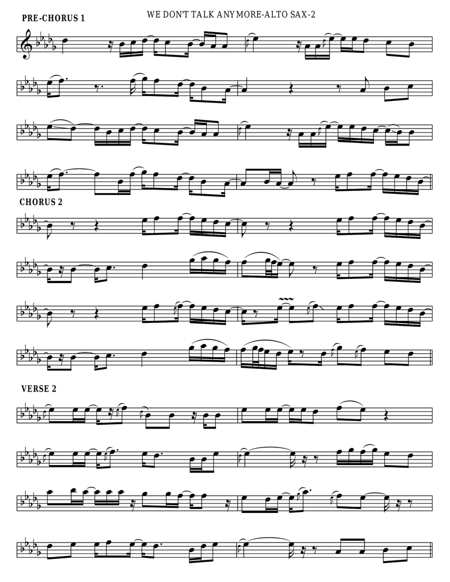We Don't Talk Anymore Alto Saxophone scores gallery preview page 2