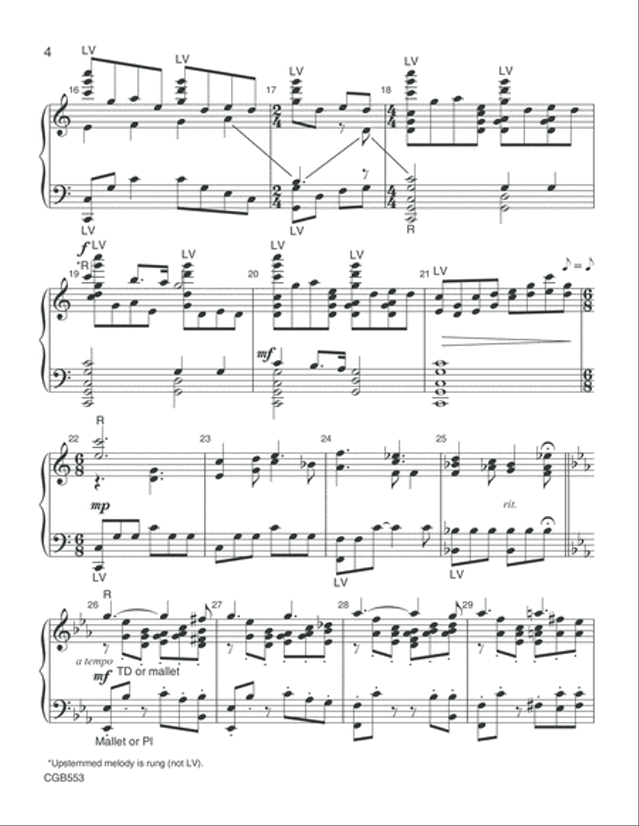 I Heard the Bells on Christmas Day (Handbell Score) Handbell Choir scores gallery preview page 4