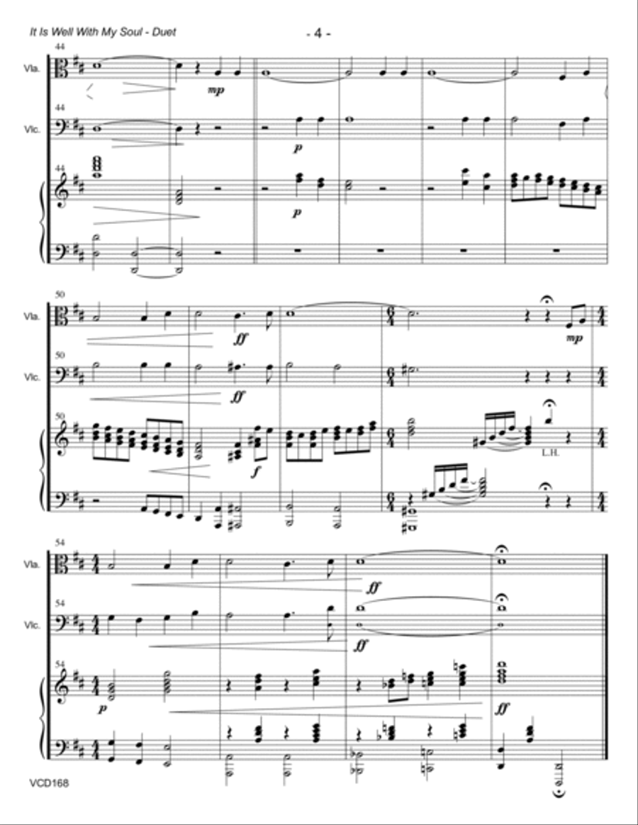IT IS WELL WITH MY SOUL - VIOLA & CELLO Duet with Piano Accompaniment String Duet scores gallery preview page 4
