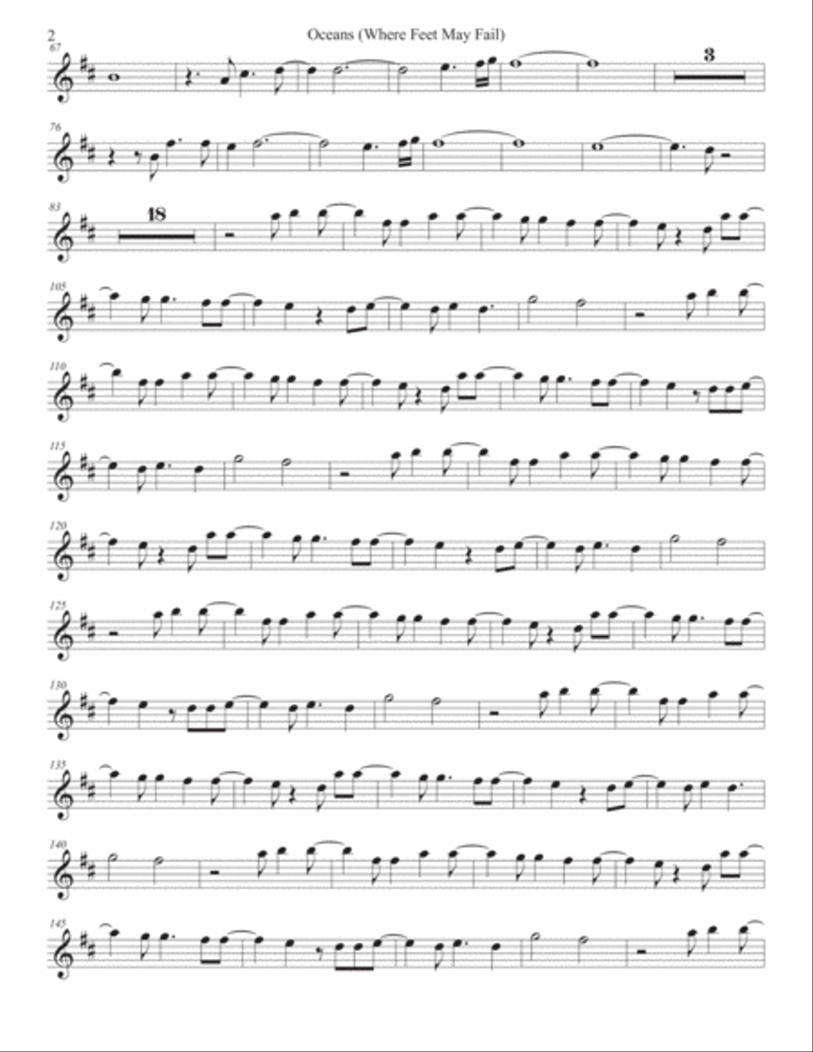 Oceans (Where Feet May Fail) Violin Solo scores gallery preview page 2