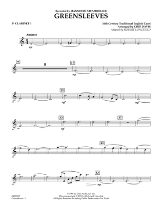 Greensleeves - Bb Clarinet 1