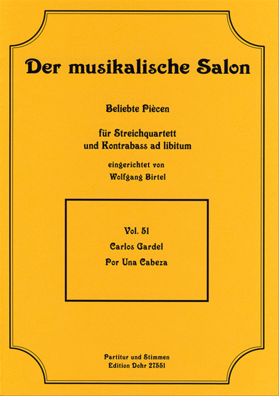 Por Una Cabeza -Tango- (für Streichquartett) String Quartet scores gallery preview page 1