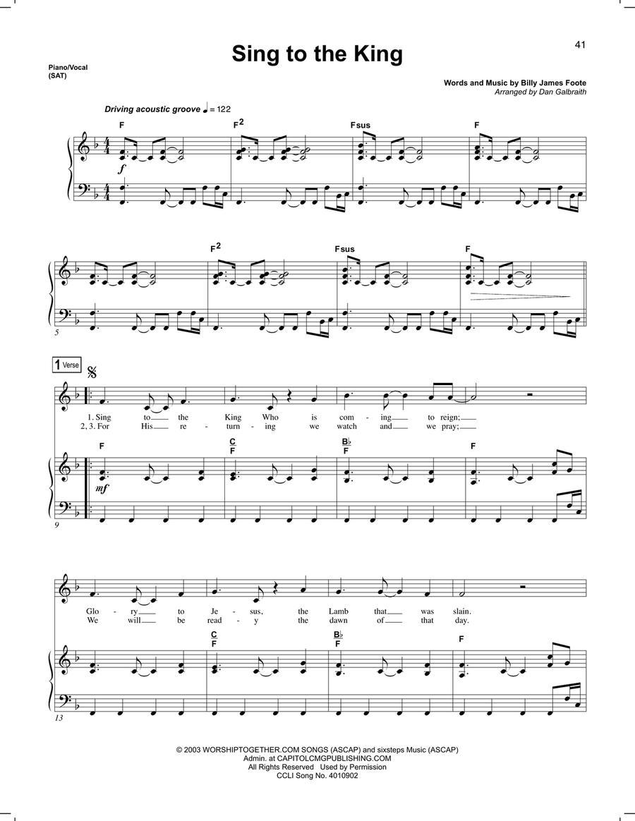 Sing To The King Voice scores gallery preview page 1