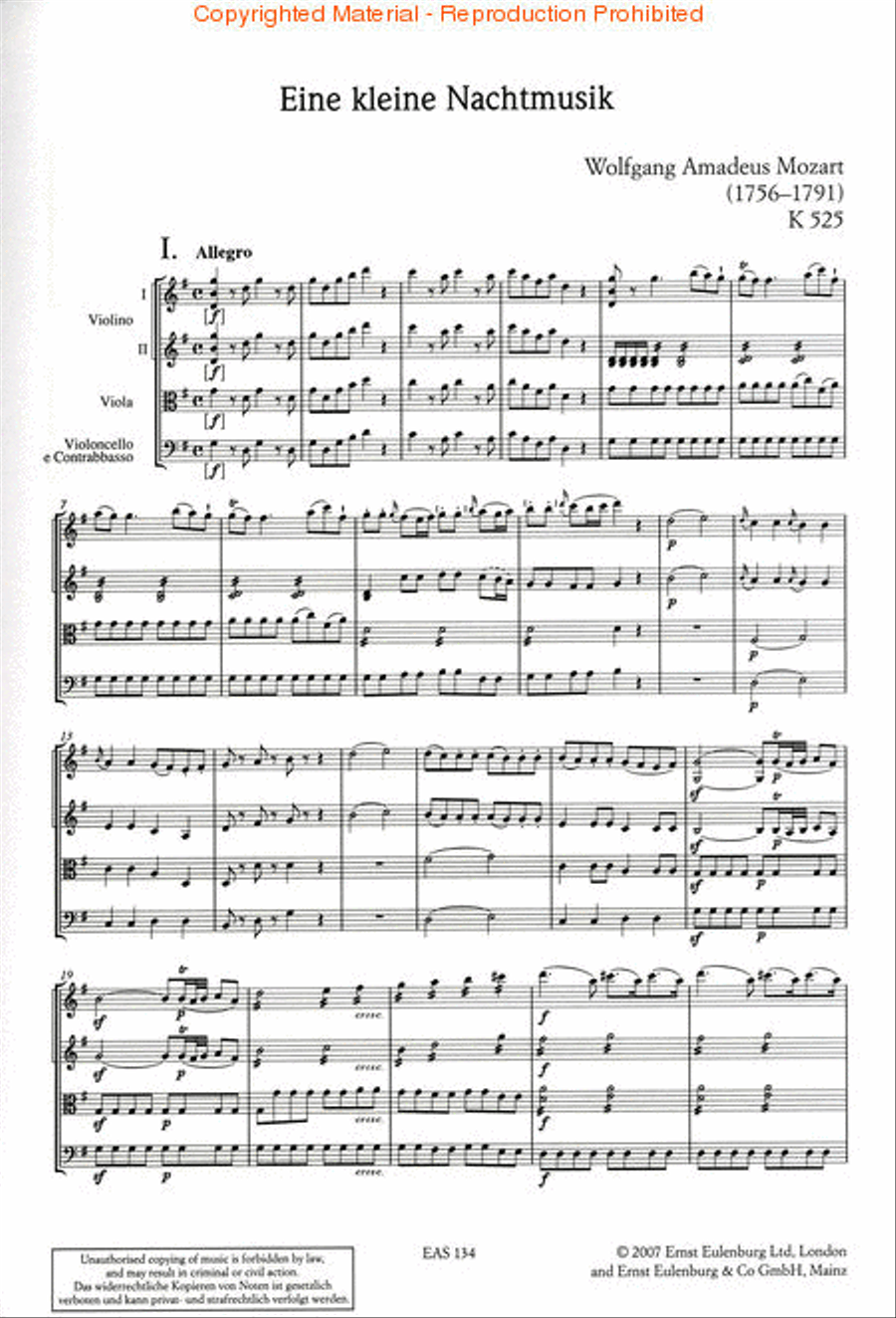 2 Serenades: KV 525/KV 388 Eine Kleine Nachtmusik/Serenade a 8 (Night Music) Orchestra scores gallery preview page 2