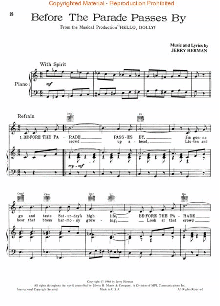 Hello Dolly Piano, Vocal, Guitar scores gallery preview page 3