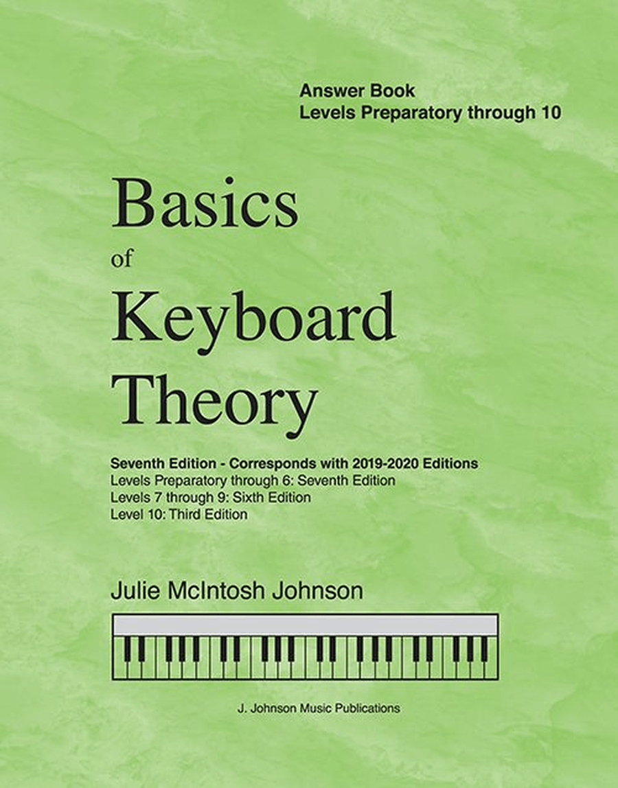 Basics of Keyboard Theory: Answer Book (for Preparatory - Level 10) Piano Method scores gallery preview page 1