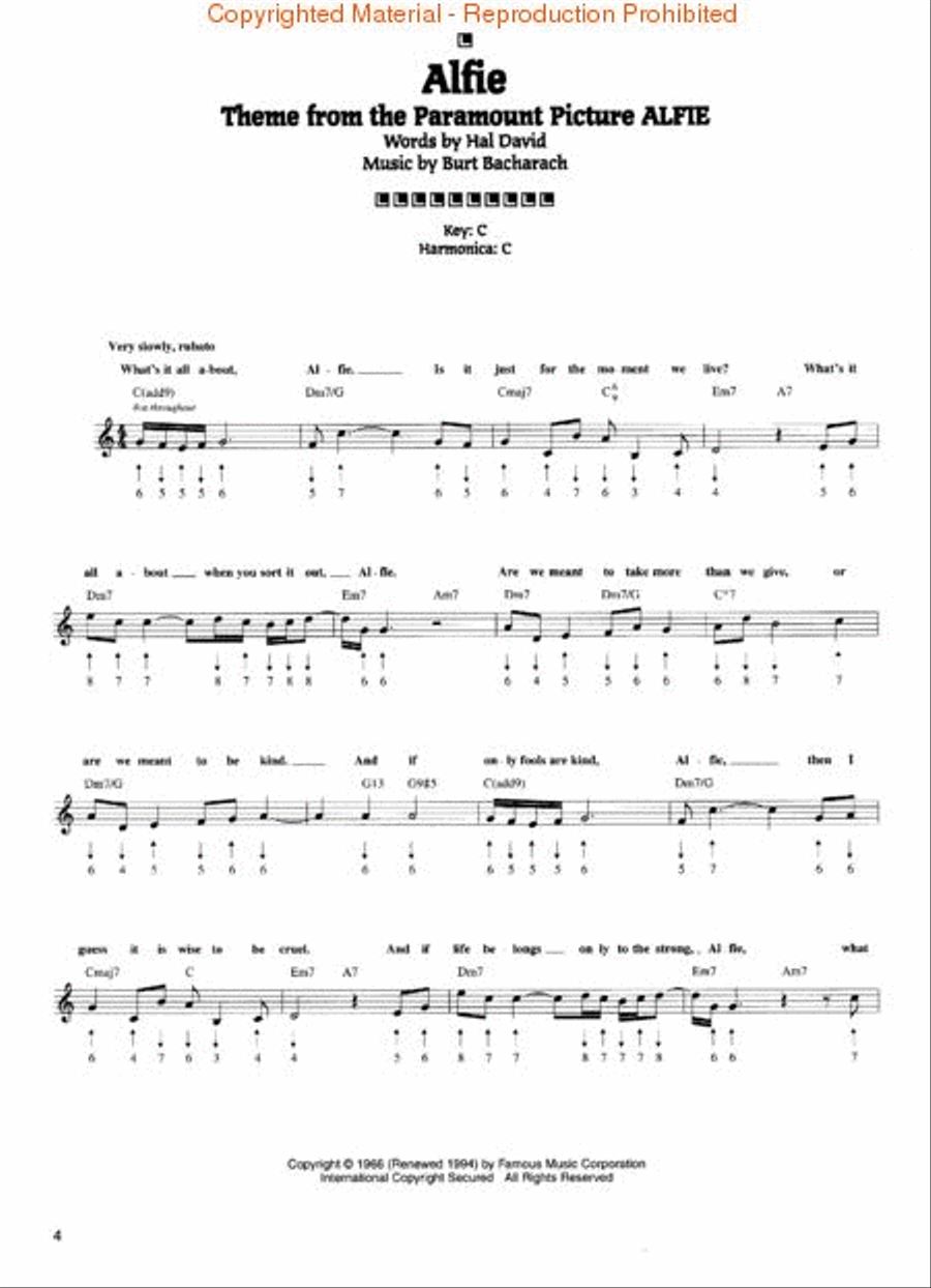 Movie Favorites for Harmonica Guitar Tablature scores gallery preview page 2