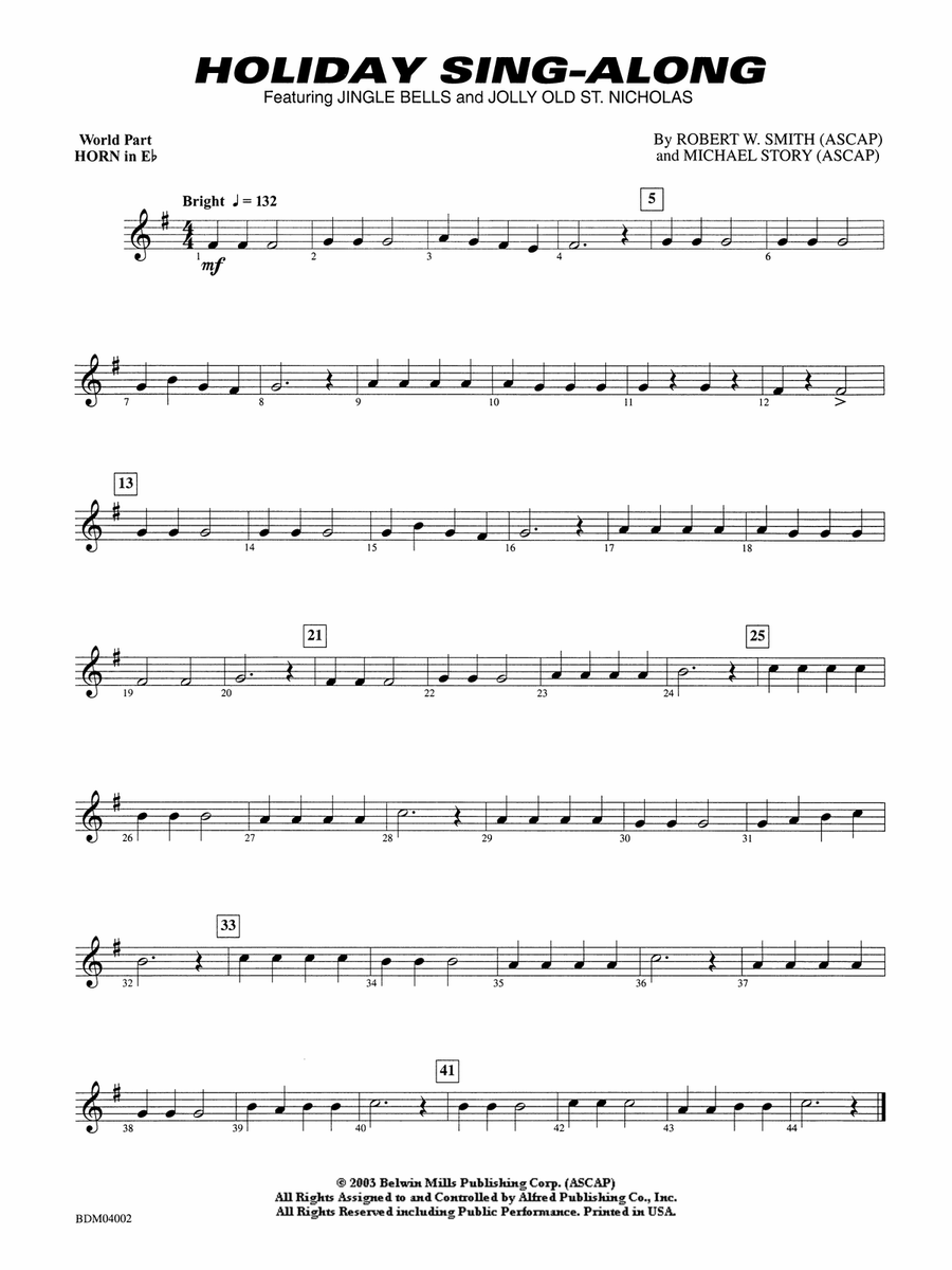 Holiday Sing-Along: WP 1st Horn in E-flat