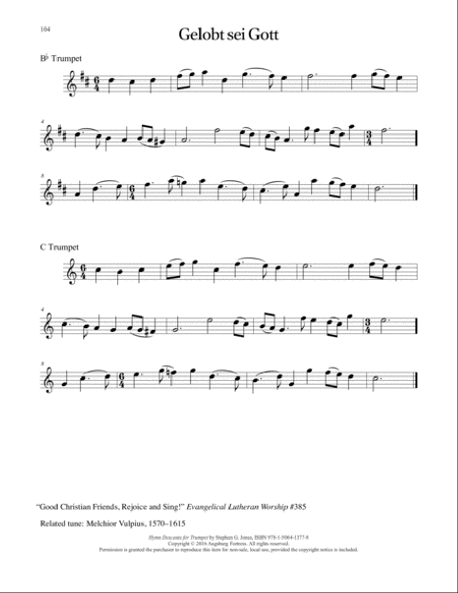 Hymn Descants for Trumpet C Trumpet scores gallery preview page 105