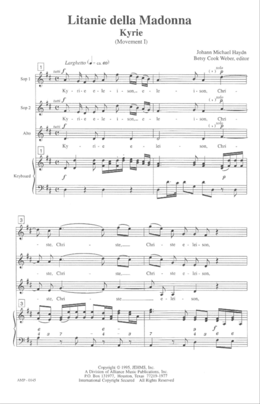 Kyrie from Litanie della Madonna SSA scores gallery preview page 2