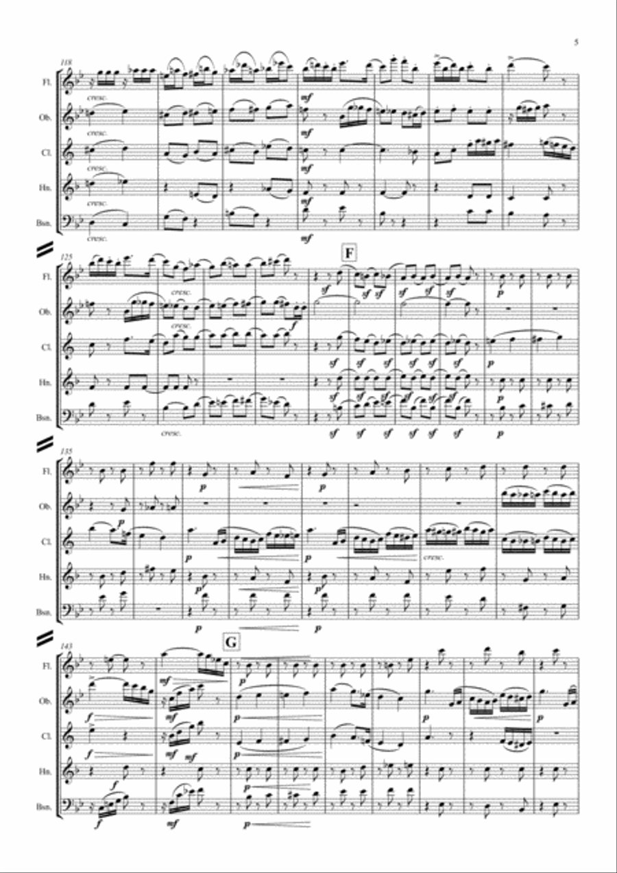 Tchaikovsky: Casse-Noisette:Nutcracker Suite Ouverture Miniature (Miniature Overture) - wind quintet Woodwind Quintet scores gallery preview page 5