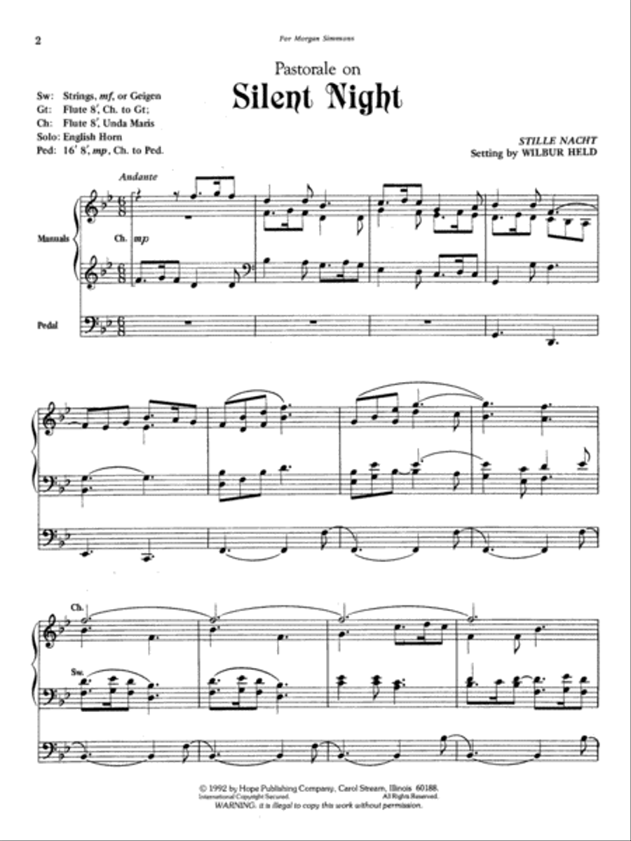 Pastorale on Silent Night Organ Solo scores gallery preview page 9