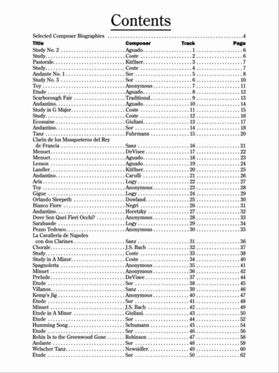 50 Easy Classical Guitar Pieces Acoustic Guitar scores gallery preview page 4