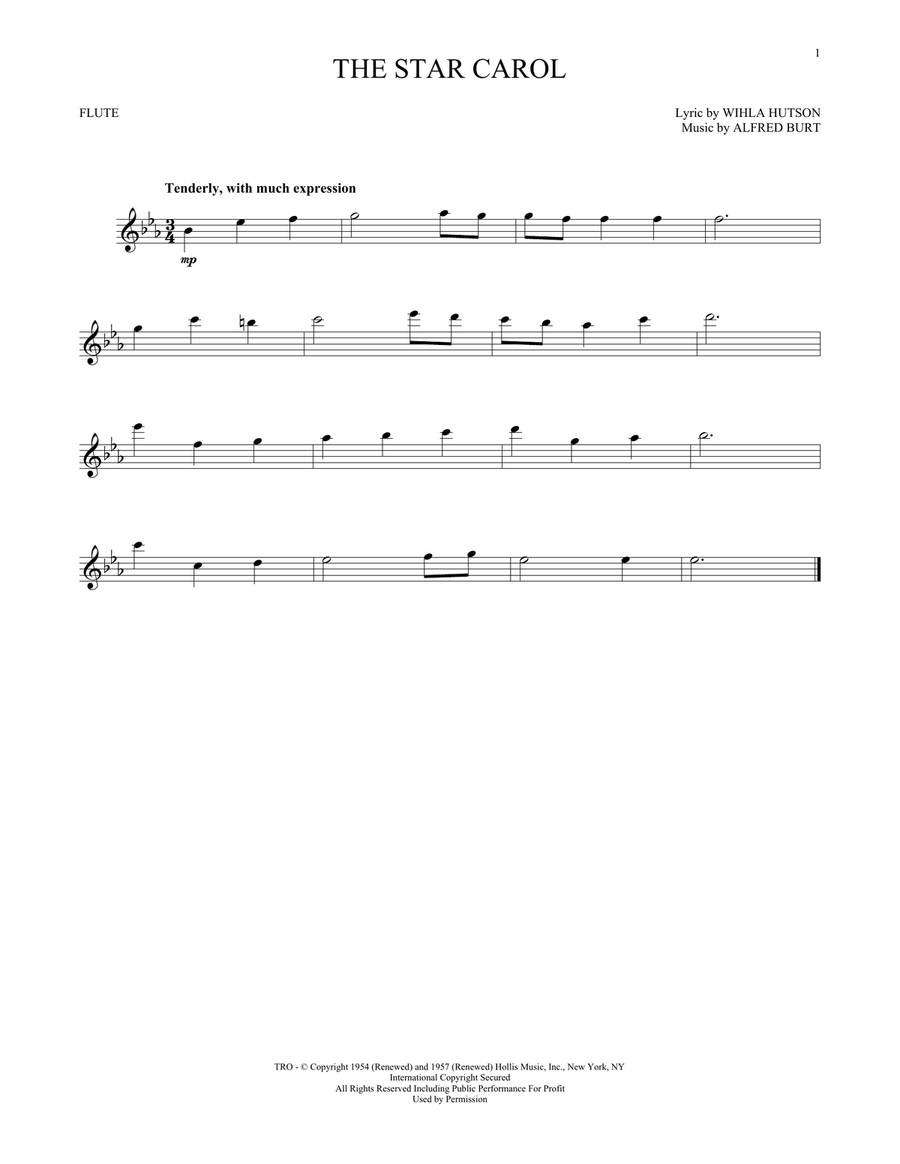 The Star Carol Flute Solo scores gallery preview page 1