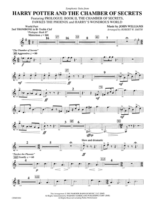 Harry Potter and the Chamber of Secrets, Symphonic Suite from: (wp) 2nd B-flat Trombone T.C.