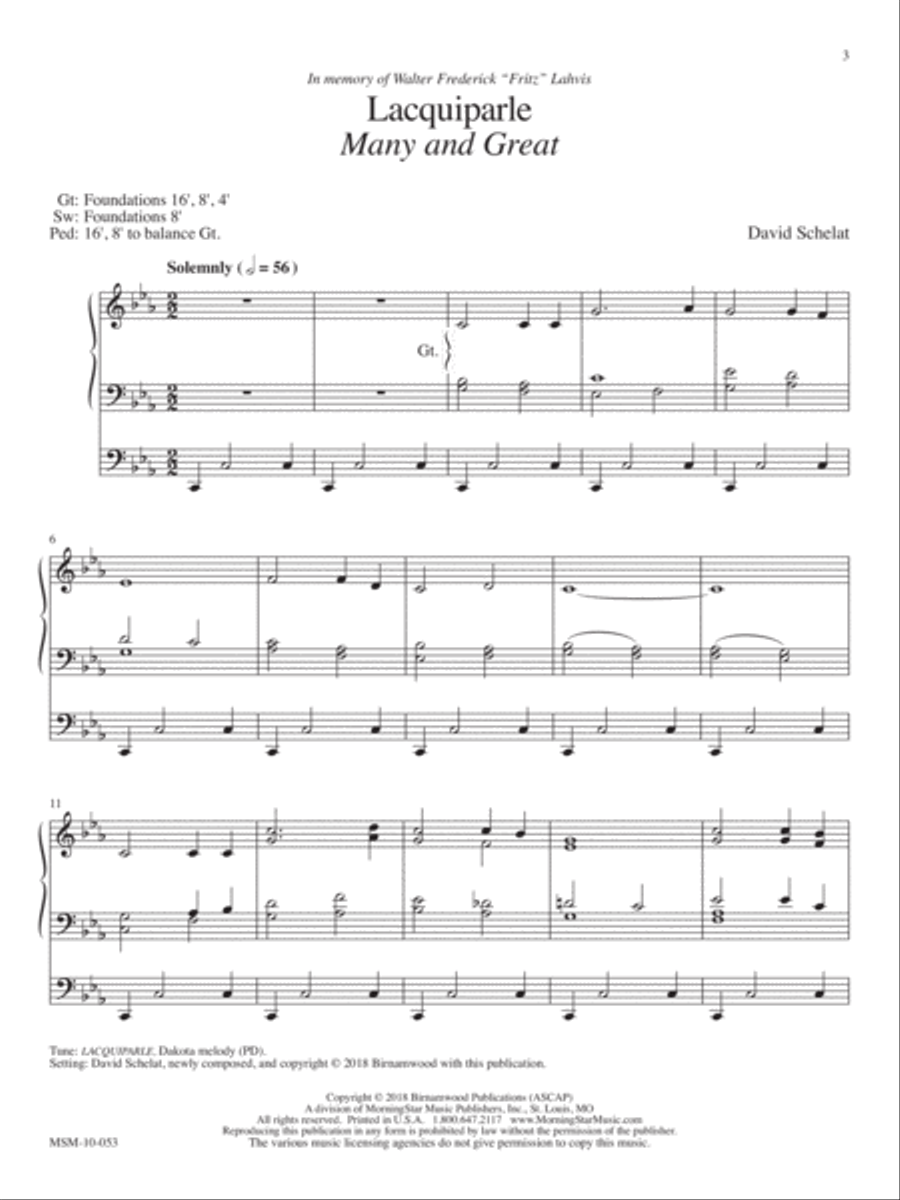Many and Great: Seven Settings for Organ Organ Solo scores gallery preview page 3