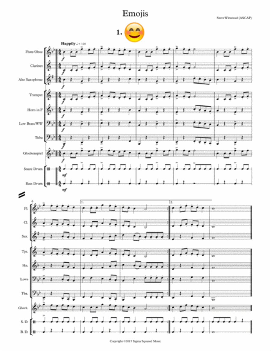 Emojis Concert Band scores gallery preview page 3