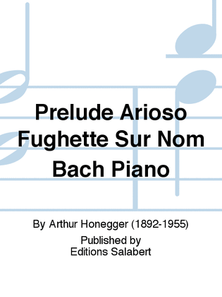 Book cover for Prelude Arioso Fughette Sur Nom Bach Piano