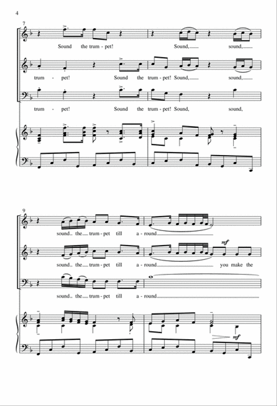 Sound the Trumpet 3-Part scores gallery preview page 4