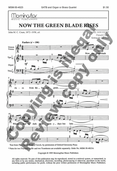 Now the Green Blade Rises (Choral Score)