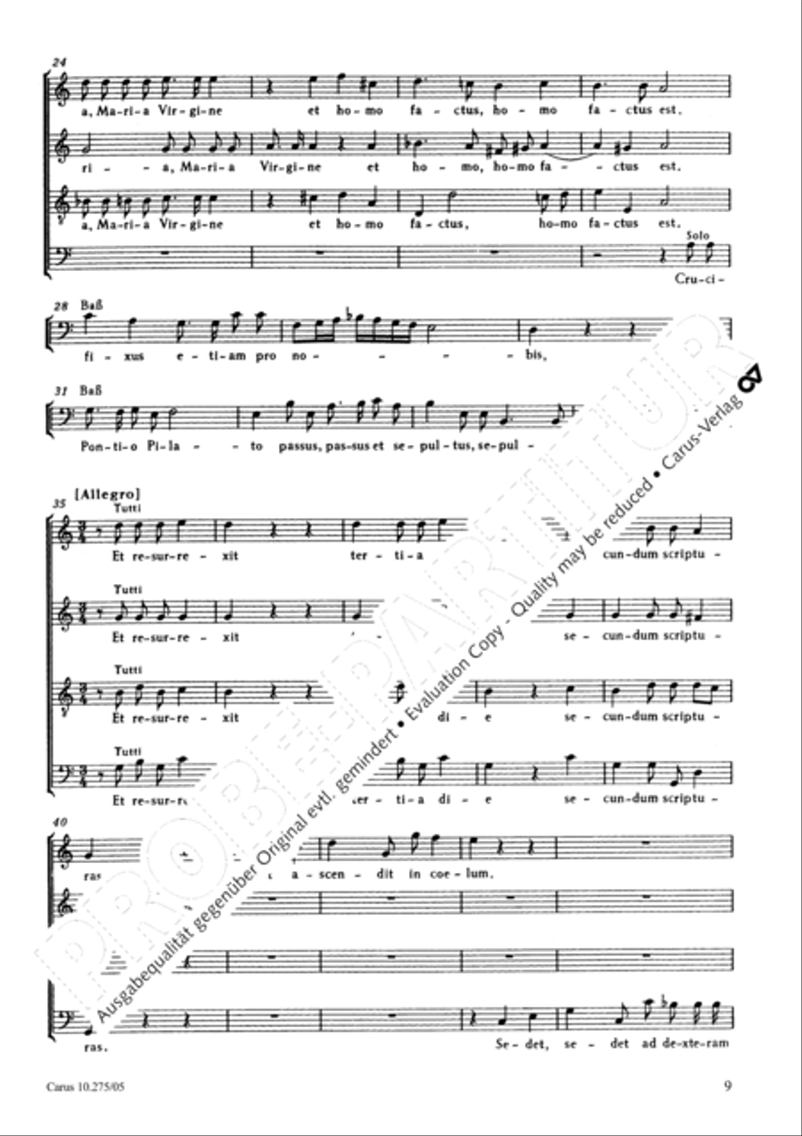 Mass in C Major 4-Part scores gallery preview page 10