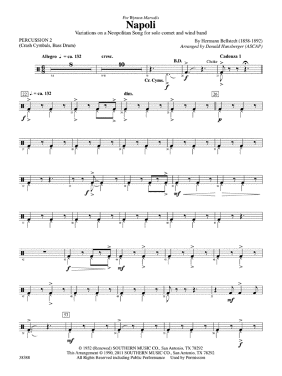 Napoli: 2nd Percussion Concert Band scores gallery preview page 1