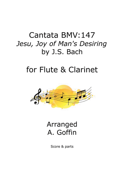 Jesu, Joy of Man's Desiring, duet flute and Bb clarinet