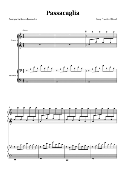Passacaglia by Handel/Halvorsen - Piano Duet image number null