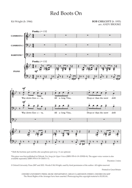 Red Boots On by Bob Chilcott Alto Saxophone - Digital Sheet Music
