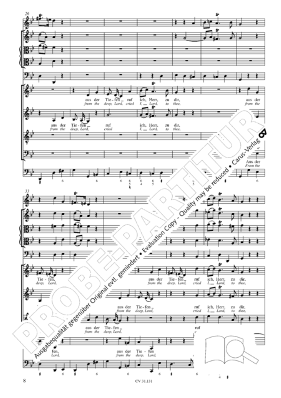 Form the deep, Lord, cried I, Lord, to Thee (Aus der Tiefe rufe ich, Herr, zu dir) 4-Part scores gallery preview page 9