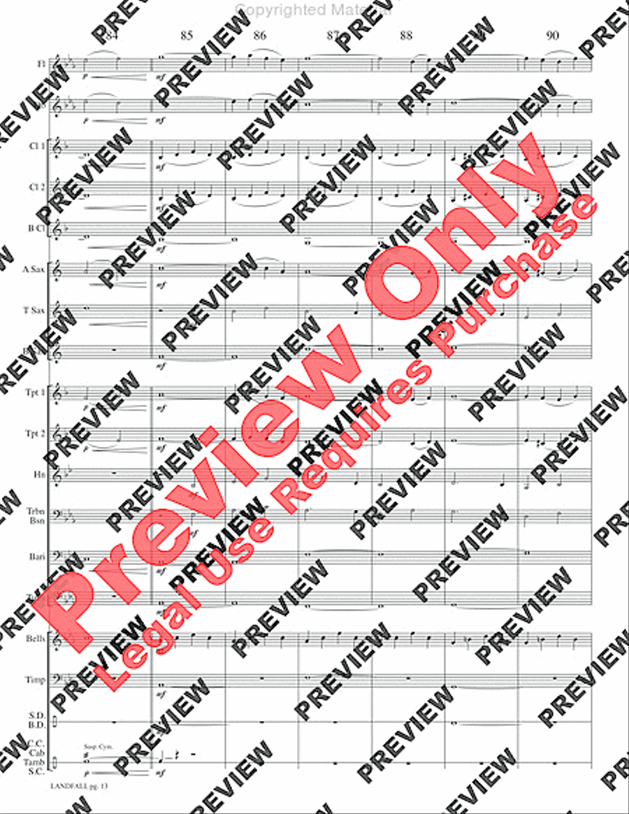Landfall Concert Band scores gallery preview page 16