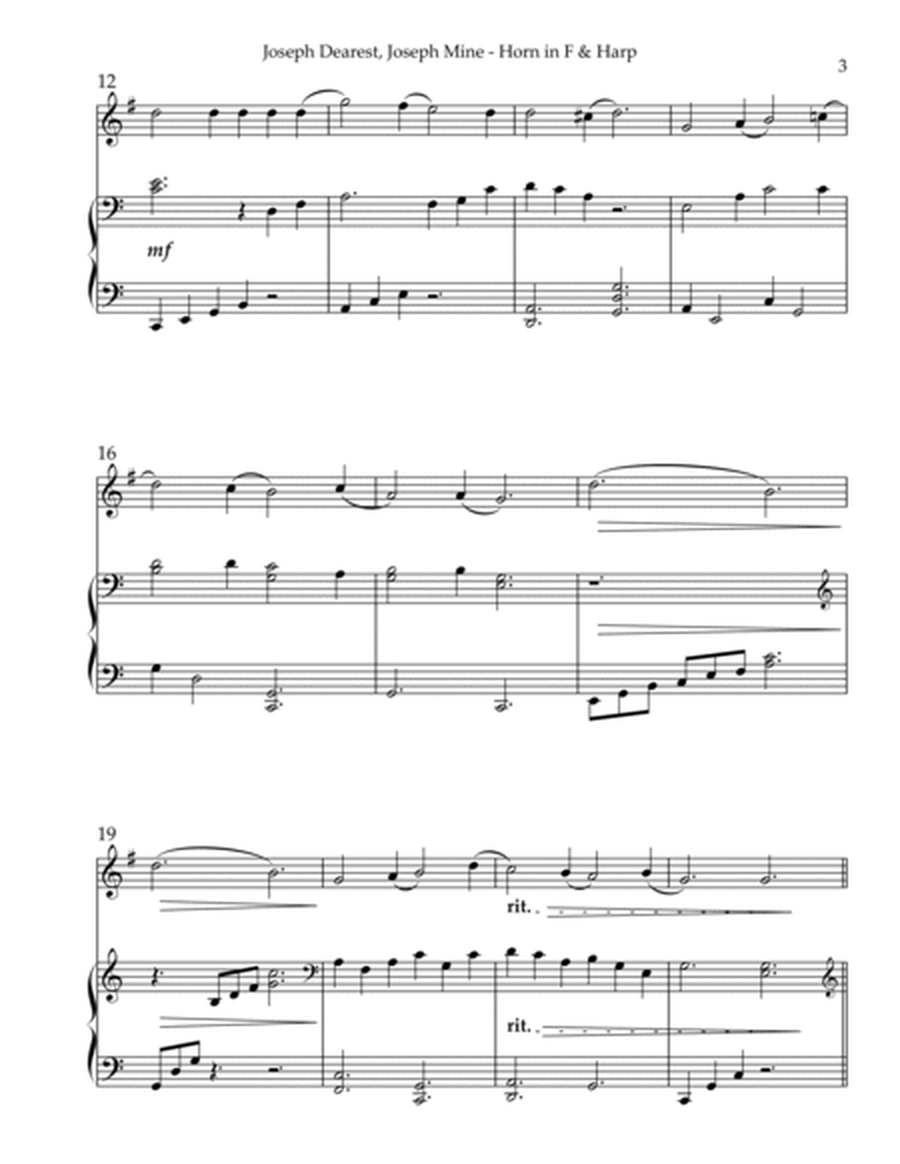 Joseph Dearest, Joseph Mine, Duet for Horn in F & Harp image number null