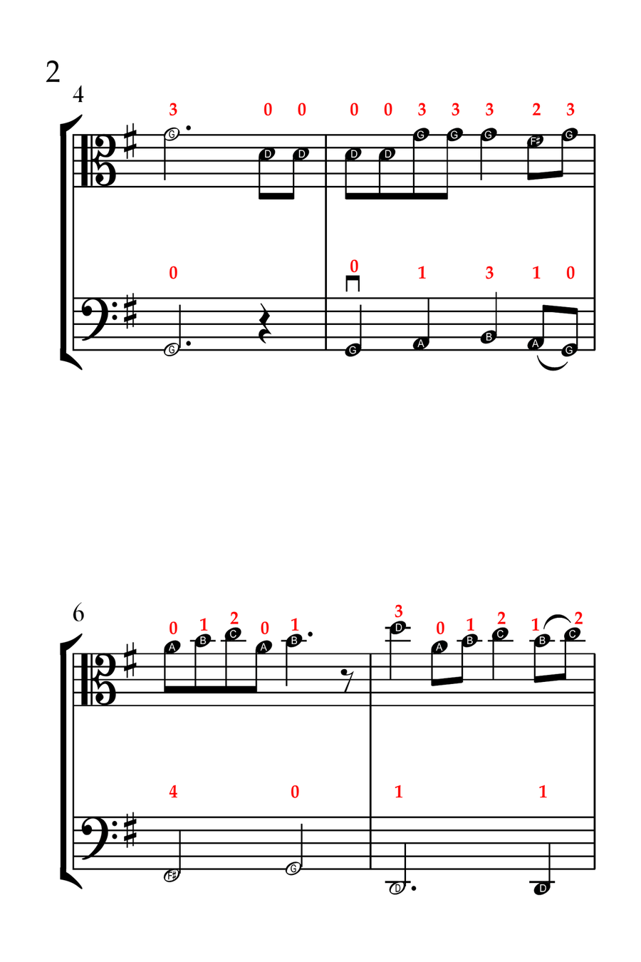 The Twelve Days of Christmas (VIOLA AND CELLO - EASY LEVEL) String Duet scores gallery preview page 3