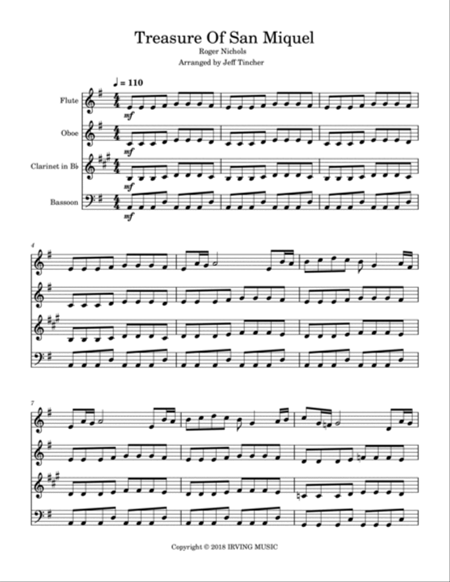 Treasure Of San Miquel Treasure Of San Miquel Woodwind Quartet scores gallery preview page 2