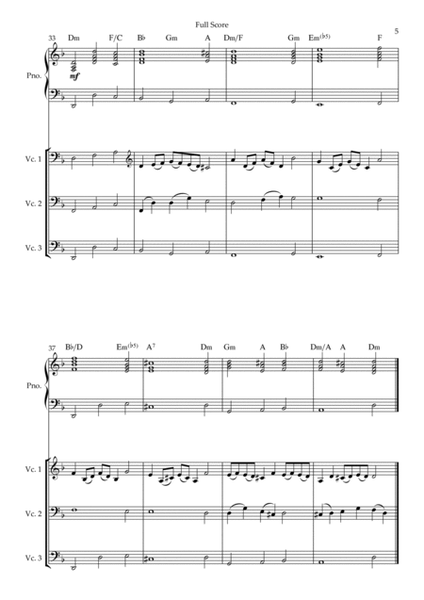 Rondeau (from Abdelazer) for Cello Trio and Piano Accompaniment with Chords image number null