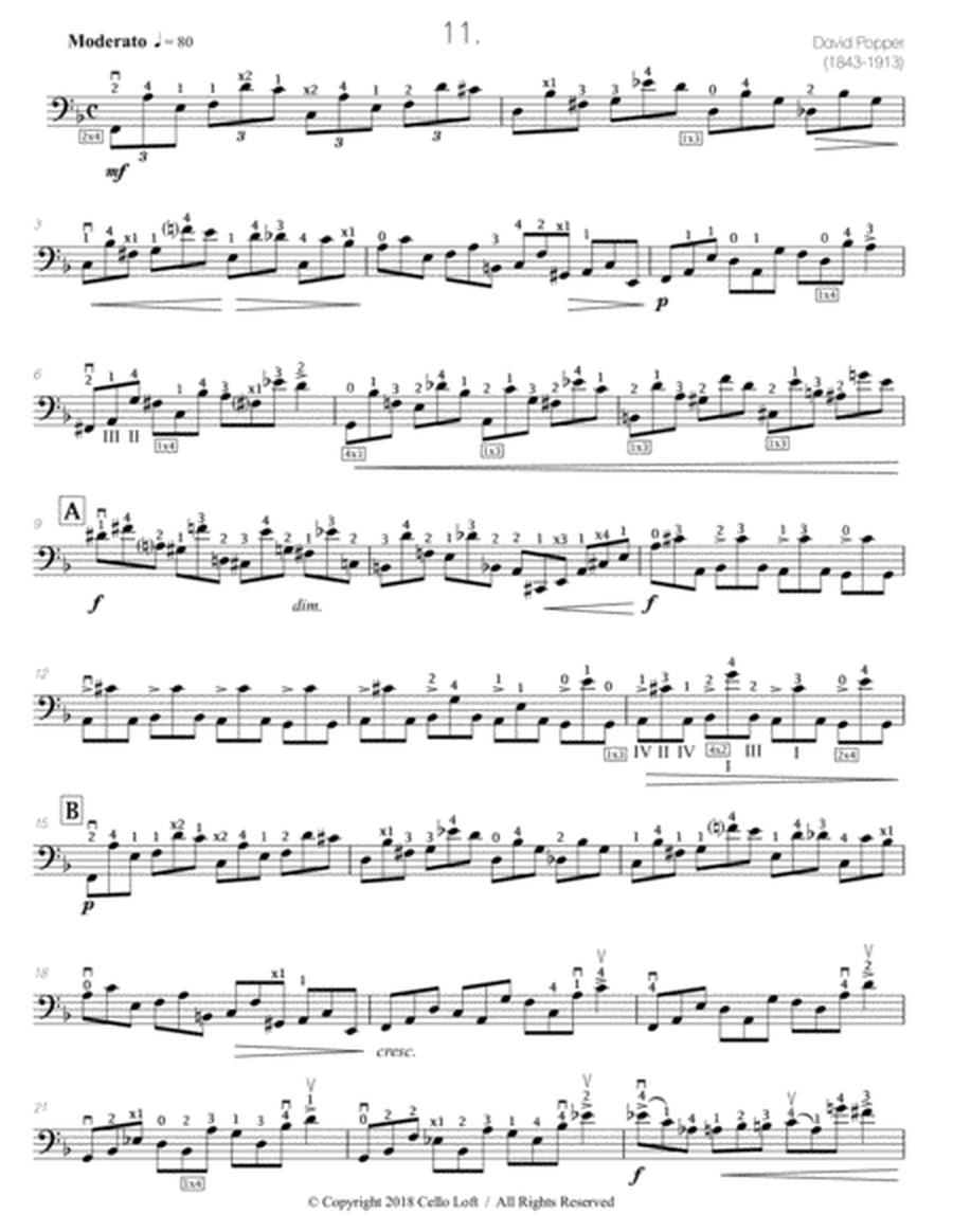 Popper (arr. Richard Aaron): Op. 73, Etude #11