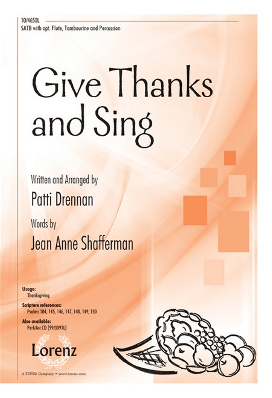 Give Thanks and Sing Give Thanks and Sing 4-Part scores gallery preview page 1