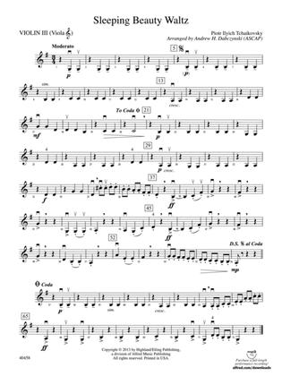 Sleeping Beauty Waltz: 3rd Violin (Viola [TC])