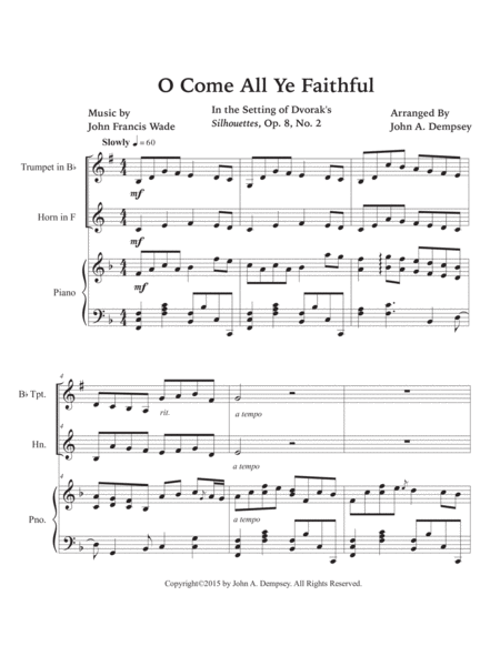 O Come All Ye Faithful (Trio for Trumpet, Horn in F and Piano) image number null