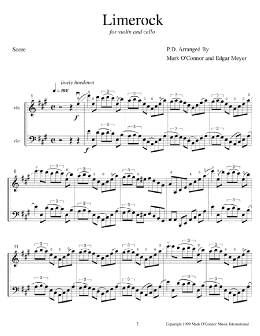 Limerock (score - vln, cel) String Duet scores gallery preview page 4