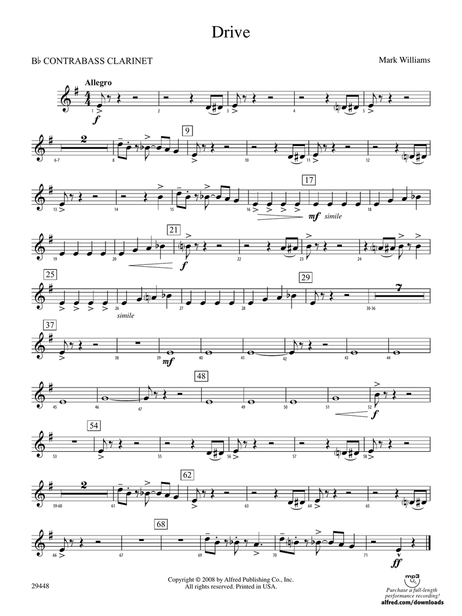 Drive: (World Part) B-flat Contrabass Clarinet