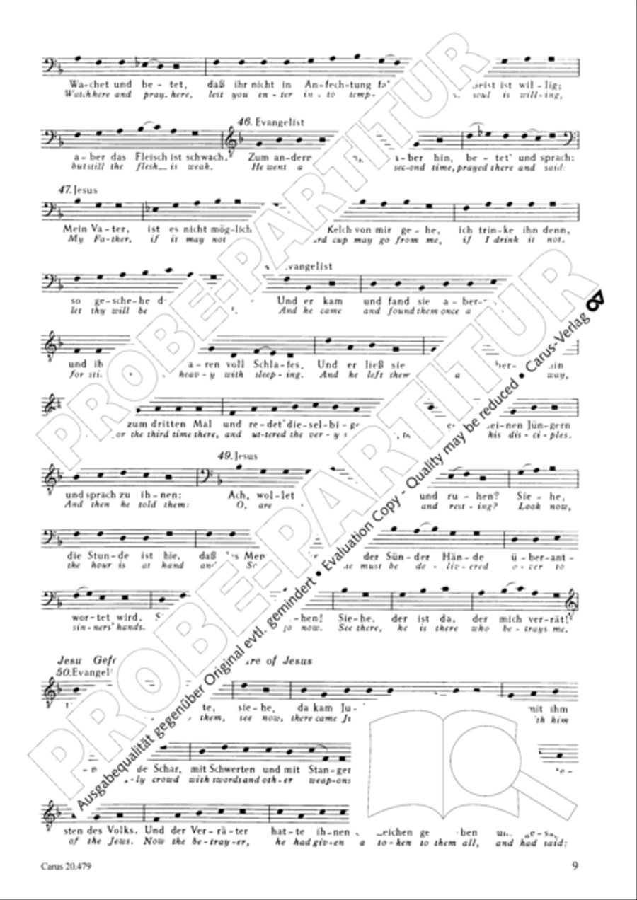 St. Matthew Passion (Matthaus-Passion) 4-Part scores gallery preview page 16
