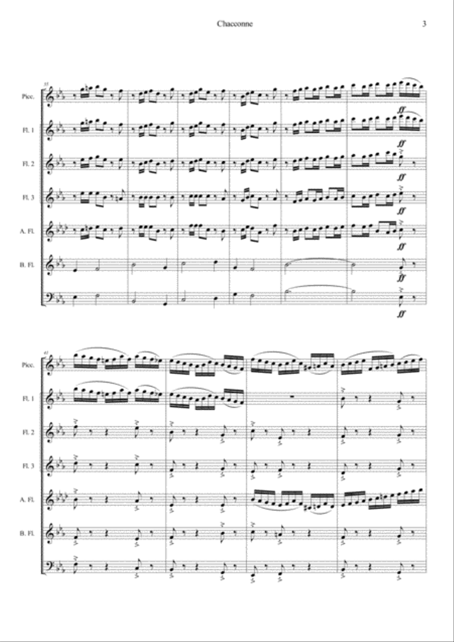 Chacconne from First suite Eb Woodwind Ensemble scores gallery preview page 3